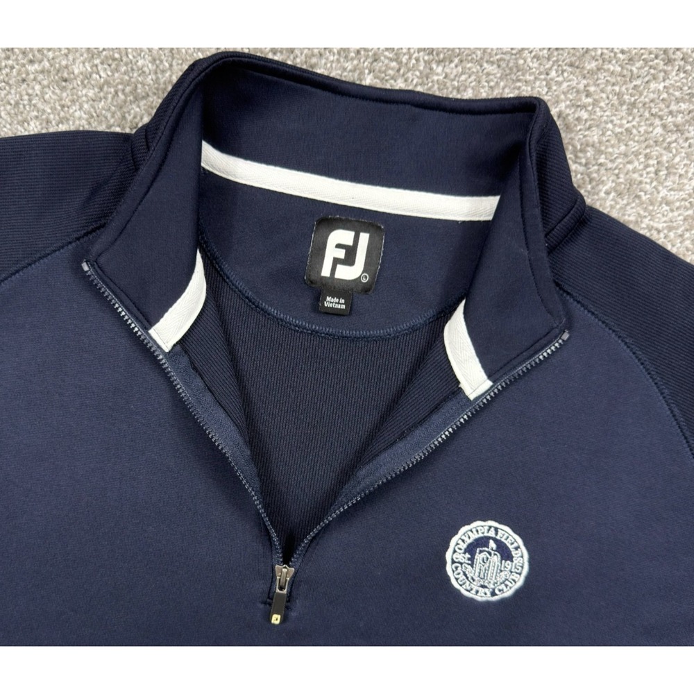 FootJoy Olympia Fields Country Club Mens L 1/4 Zip Golf Pullover Navy FJ